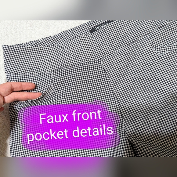 🎉George size 10 EUC pull on capri pants, black & white hounds tooth pattern - Picture 9 of 13